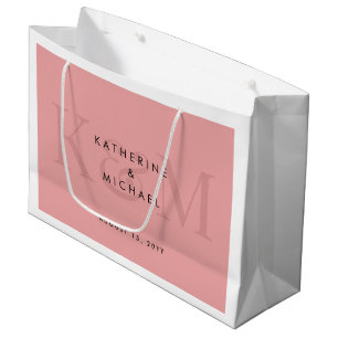 Modern Chic Couple Names Bride & Groom Wedding Large Gift Bag