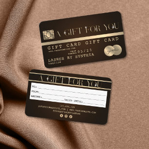 Modern Chic Credit Card Gift Card Certificate 