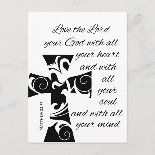 modern chic CROSS + BIBLE VERSE | Postcard (Front)