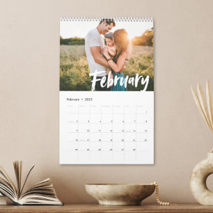 Modern Chic CUSTOMIZABLE COLOR Script Photo Calendar