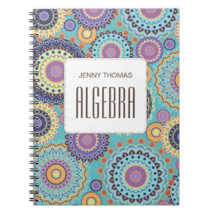 Modern Chic Cute Trendy Colourful Pattern Class Notebook