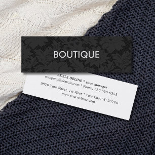 Modern Chic Dark Lace Fashion Boutique Mini Business Card
