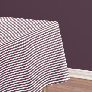 Modern Chic Dark Rose Pink White Striped Pattern Tablecloth