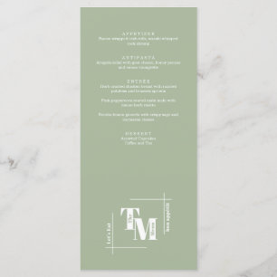 Modern Chic Dusty Green Minimal Wedding Thank You Menu