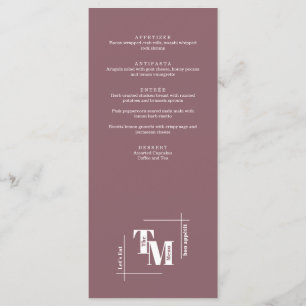 Modern Chic Dusty Purple Minimal Wedding Thank You Menu