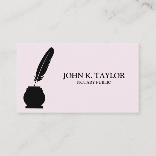 Modern chic elegant notary public business card (Front)