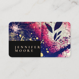 Modern Chic Elegant Rose Gold Burgundy Abstract Business Card