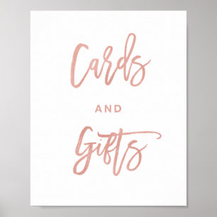 Modern Chic Fairytale Rose Gold Cards & Gifts Sign