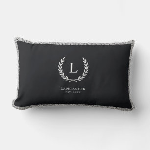 Modern Chic Family Name Initial Monogram Geek Key Lumbar Cushion