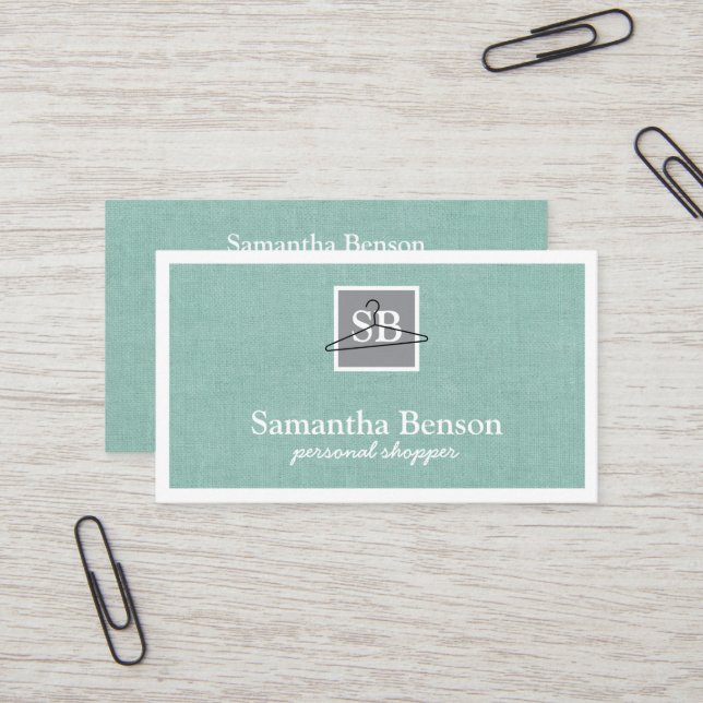 Modern chic fashion stylist personal shopper business card (Front/Back In Situ)