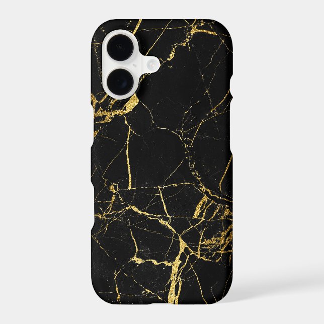 Modern chic faux gold foil black marble (Back)