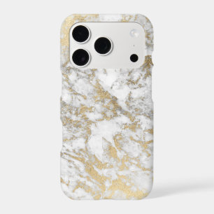 Modern chic faux gold white elegant marble