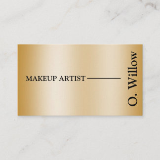 Modern Chic Feminine QR Code Gold Makeup Artist Business Card