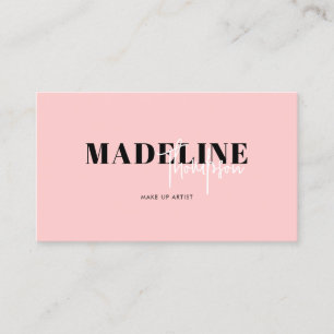Modern Chic Flamingo Pink Feminine QR Code Business Card