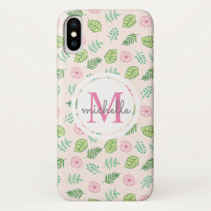 Modern Chic Floral Monogram iPhone X Case