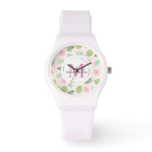 Modern Chic Floral Monogram Watch