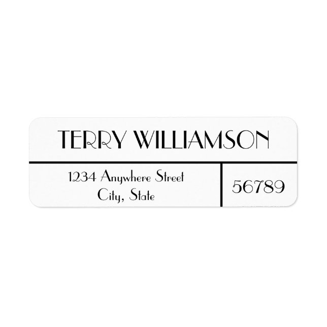 Modern Chic Frame Return Address Label (Front)