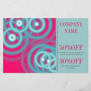 modern chic fuschia aqua blue abstract flyer