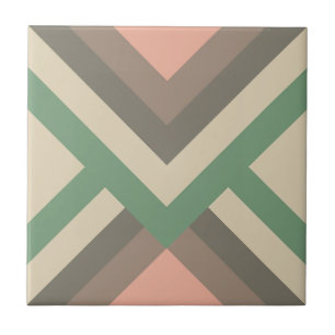 Modern Chic Geometric Pastel Colours Ceramic Tile