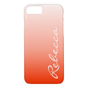 Modern chic girly  customisable ombre orange iPhone 8/7 case