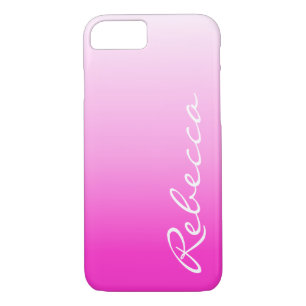Modern chic girly customisable pink ombre fuschia iPhone 8/7 case
