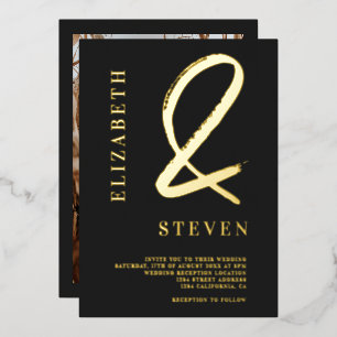 Modern chic gold ampersand names photo wedding
