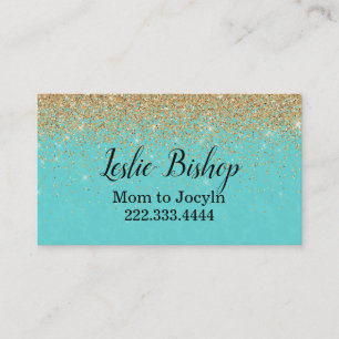 Modern Chic Gold and Turquoise Mummy Card