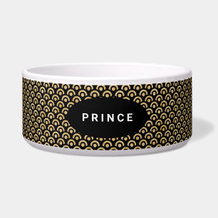 Modern Chic Gold Black Pattern Dog