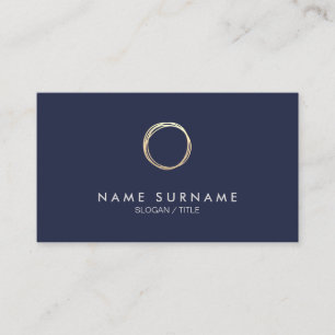 Modern Chic Gold Circle MidnightBlue Business Card