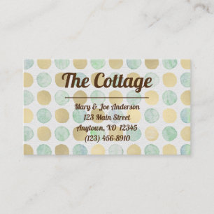Modern Chic Gold Dots Guest House Vacation Rental Business Card