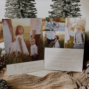 Modern Chic   Gold Family Photo Year in Review Holiday Card