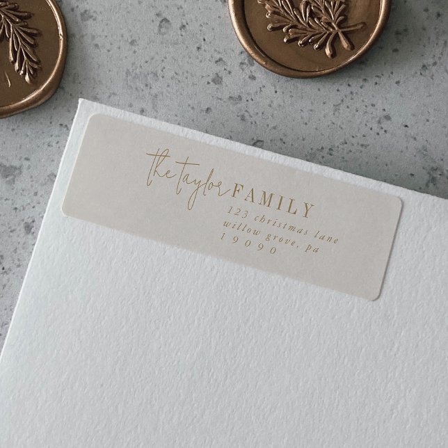 Modern Chic | Gold Family Return Address Label (Creator Uploaded)
