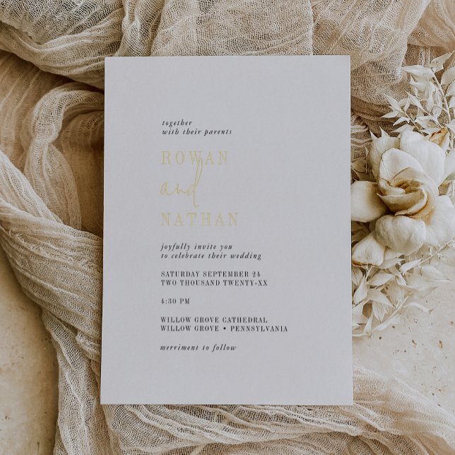 Modern Chic Gold Foil Black White Casual Wedding (Creator Uploaded)
