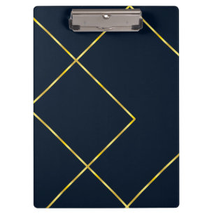 Modern Chic Gold Metal Geometric Pattern Clipboard
