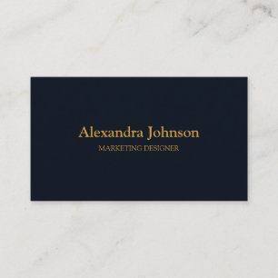 Modern Chic Gold Navy Blue Minimalist Professional Business Card