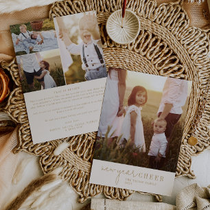 Modern Chic   Gold New Year Photo Year in Review Holiday Card