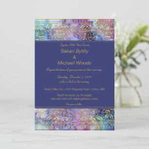 Modern Chic Gold Paisley  Invitation