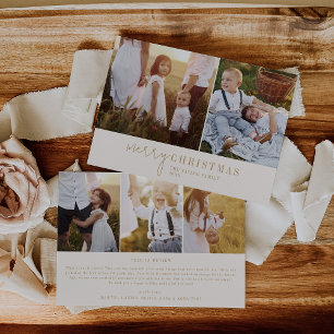 Modern Chic   Gold Photo Collage Christmas News Holiday Card