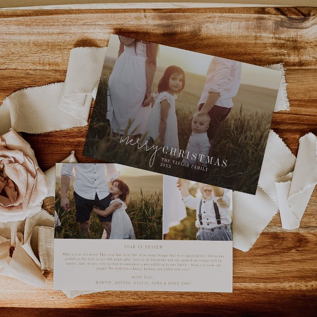 Modern Chic | Gold Photo Overlay Christmas News Holiday Card (Creator Uploaded)