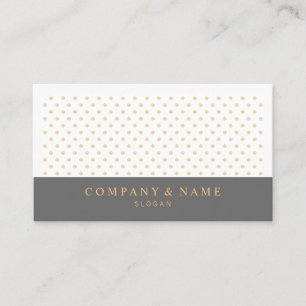 Modern Chic Gold Polka Pattern Dark Grey & Orange Business Card