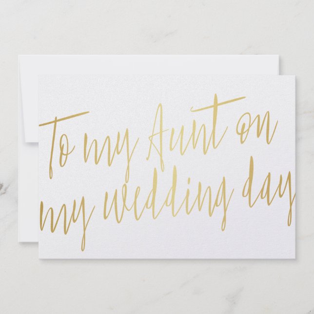Modern Chic Gold "To my aunt my wedding day" (Front)