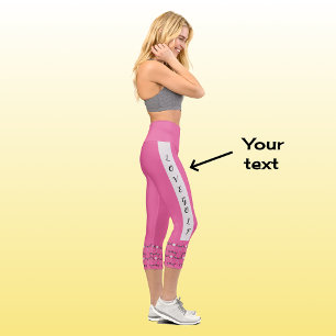 Modern chic golf text pattern pink capri leggings