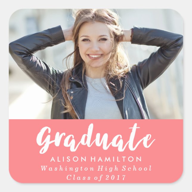 Modern Chic Graduation Photo Stickers (Front)