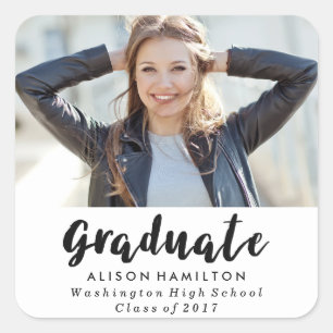 Modern Chic Graduation Photo Stickers
