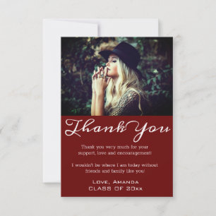Modern Chic Graduation Thank You Grad Photo Card