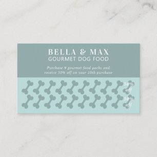 Modern Chic Green Dog Bone Loyalty Card
