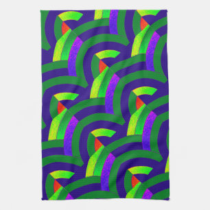 modern chic green/navy chevrons tea towel