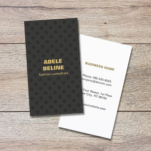 Modern Chic Grey Dots Gold Beauty Consultant Business Card