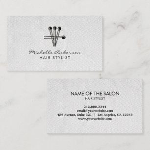 Modern Chic Hair Stylist Beauty Salon Bobby Pins Business Card