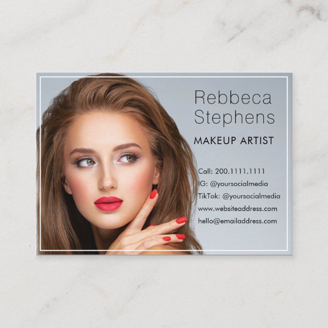 Modern chic Hair Stylist Makeup Artist Salon Business Card (Front)